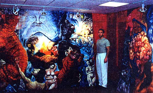 Alexander Kanevsky in 2000 after his “Creation”, whereof in front he poses, has won the First International Award in Fine Arts in Italy in 1999 